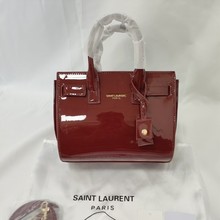 大牌新款杨树林漆皮手提风琴包亮面大容量托特购物袋复古包