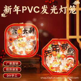 2025蛇年卡通灯笼手提发光灯新年节日儿童创意手工材料工厂制定
