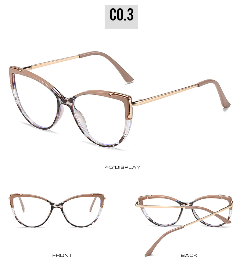 45g Weight Full Frame Glasses Structure Glasses Classification Ac Lens Material Cat Eye Glasses Style Daily Occasion Gradient Color, Solid Color, Leopard Pattern All Seasons Season Women's Gender Hip-Hop Style Hip-Hop Gradient Color Solid Color Leopard Ac Cat Eye Full Frame Optical Glasses 6