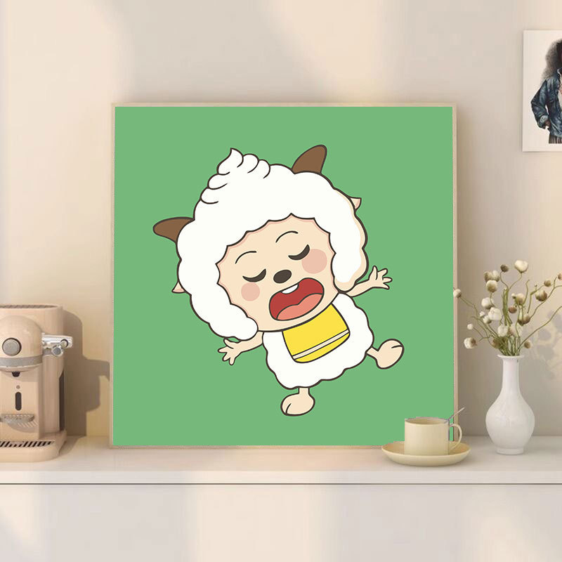 漫画 Q バージョンエッグマンパーティーシリーズ DIY デジタル油絵子供の手作り着色油絵装飾品卸売|undefined