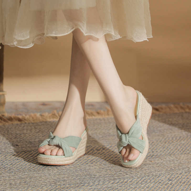 Sandal cao gót nữ hở mũi đế xuồng gót cao 9 cm — Xanh lá cây nhạtcolor