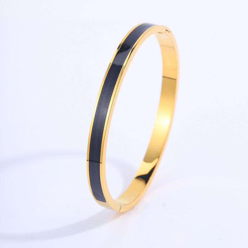 Pulsera de Esmalte 18K de Acero de Titanio Impermeable Hipoalergénica image 14