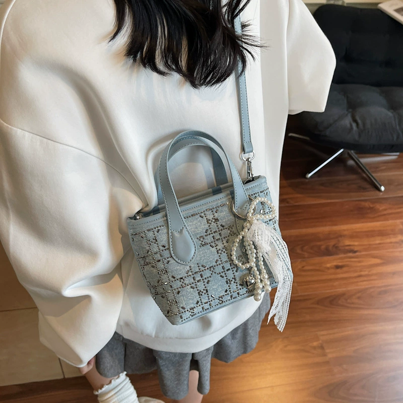 Summer denim small bag, fashionable handheld shoulder bag, city style