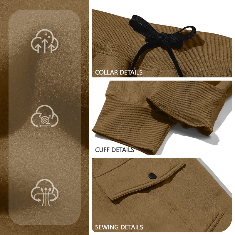 Transfronterizos Europa y América Amazon otoño y invierno más vello pesado pull cordón hombre deportivo relajado ocio multi-bolsillo pantalones de trabajo