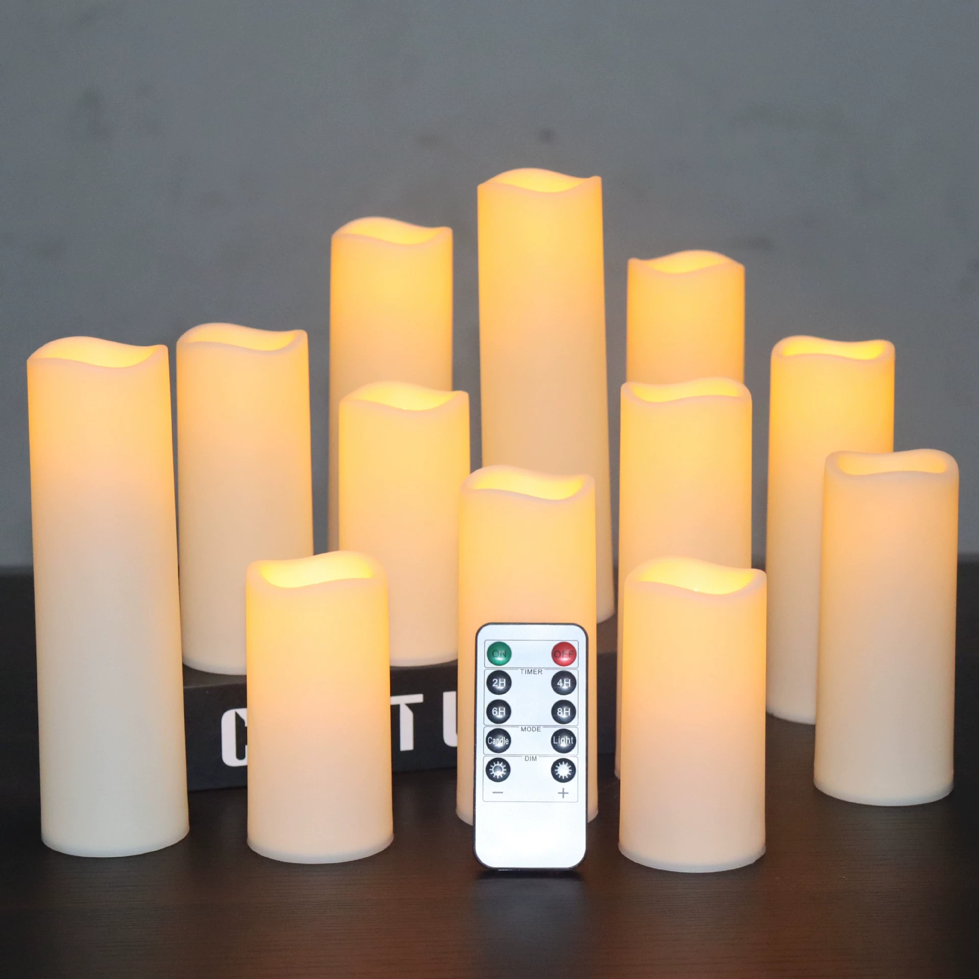 Светодиодная волнообразная электронная свеча в форме цилиндра для декора на Хэллоуин, свадьбу, в отеле, с регулировкой яркости