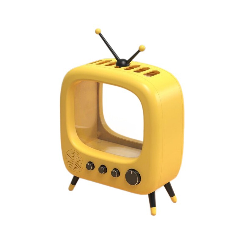 デスクトップ小型水槽レトロ子猫テレビ水槽マイクロ風景生態学的なベタリボンリビングルーム造園水|undefined