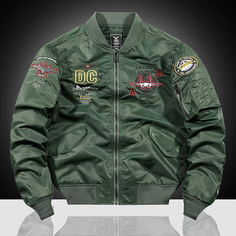 Neu Force MA1 Pilot männer Bestickte Baseball Frühling und Herbst Große Jacke Mantel_voghion.com