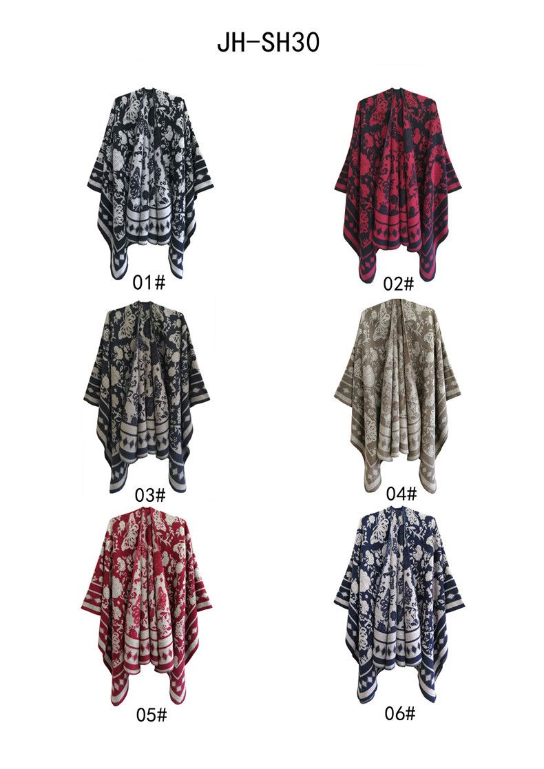 Unisex Cape ink painting large jacquard totem women's cape acrylic split cape_viptrois.com