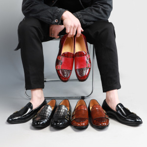 2024 Spring New Men's Shoes British Fashion Men's Leather Shoes Cross border Large Size Shoes Men's