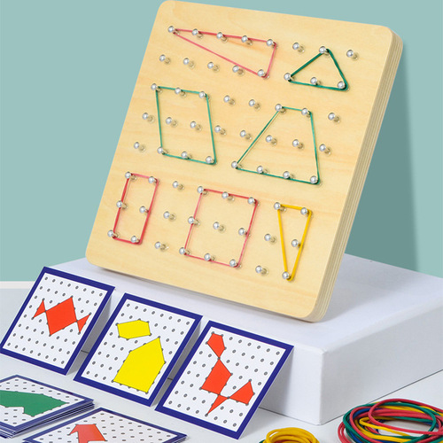 Montessori Early Education Wooden Kindergarten First Grade Mathematics Teaching Aids Geometry Pegboard Learning Aids Children's Educational Toys Wholesale