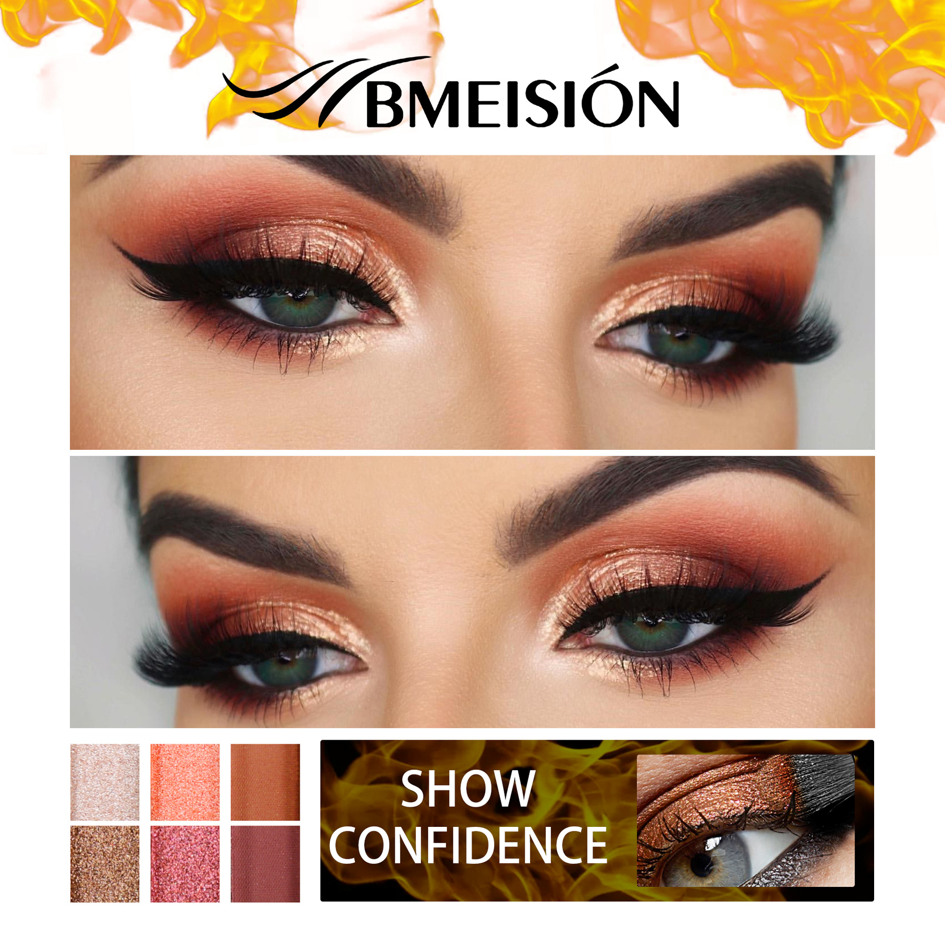 Popolare 12 colori ombretto piatto manuale scatola fiamma terra colore perla ombretto_voghion.com