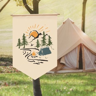 Outdoor Camp Decoration Flag Camping Flag Triangular Pennant Triangular String Flag Outdoor Camping Banner Flag Canopy Diagonal Flag