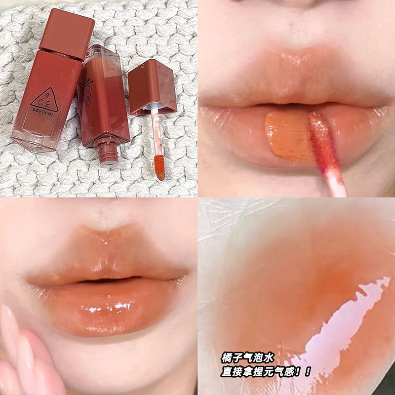 RESOCHI pulsante espejo esmalte labial, espejo de agua, claridad, blanqueamiento, color duradero, lápiz labial, maquillaje transfronterizo