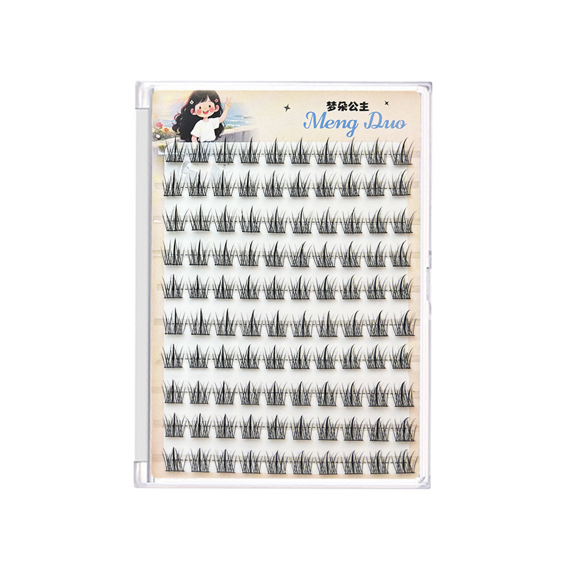 梦朵公主 人鱼公主上睫毛免胶嫁接欧美浓密单簇撞色分段卷翘新手|undefined