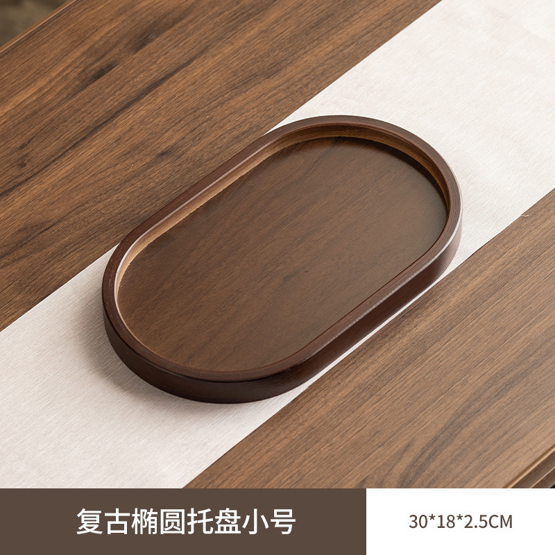 中式高档家用放水杯子竹制方形多功能收纳盘面包蛋糕下午茶餐盘|undefined