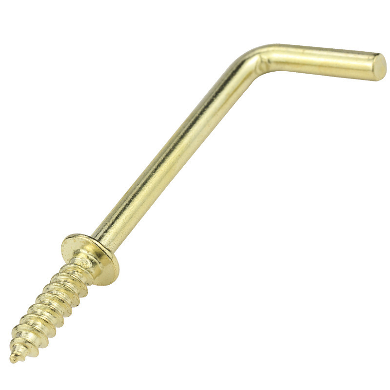 Copper plated L-shaped rectangular hook, seven character hook, self tapping screw hook, 1/2 inch 5/8