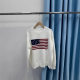 Autumn and winter 2024 new RL heavy industry five-pointed star embroidery striped flag pullover round neck knitted women's sweater