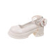 Fairy Style Thick Heel Mary Jane Shoes 2024 Summer New Pearl Matching Skirt Not Tired High Heel Small Leather Shoes