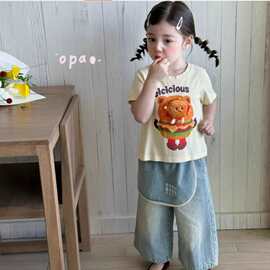 【亲子装】纯棉立体玩偶T恤儿童卡通上衣韩版T恤卡通印花百搭短袖