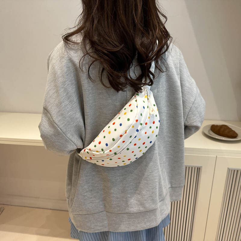 2024 nuevo arco iris onda punto de mujer bolso de pecho pequeño bolso de cambio de teléfono móvil bolso de pecho de moda casual simple brazo