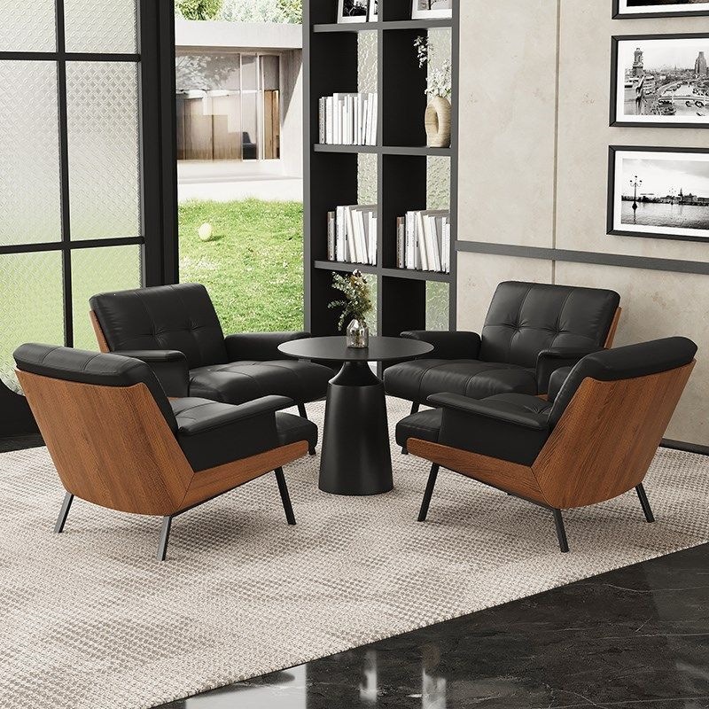 Italian minimalist sofa chair for living room and balcony, single chair for office reception area, business chair, reception and negotiation table and chair set