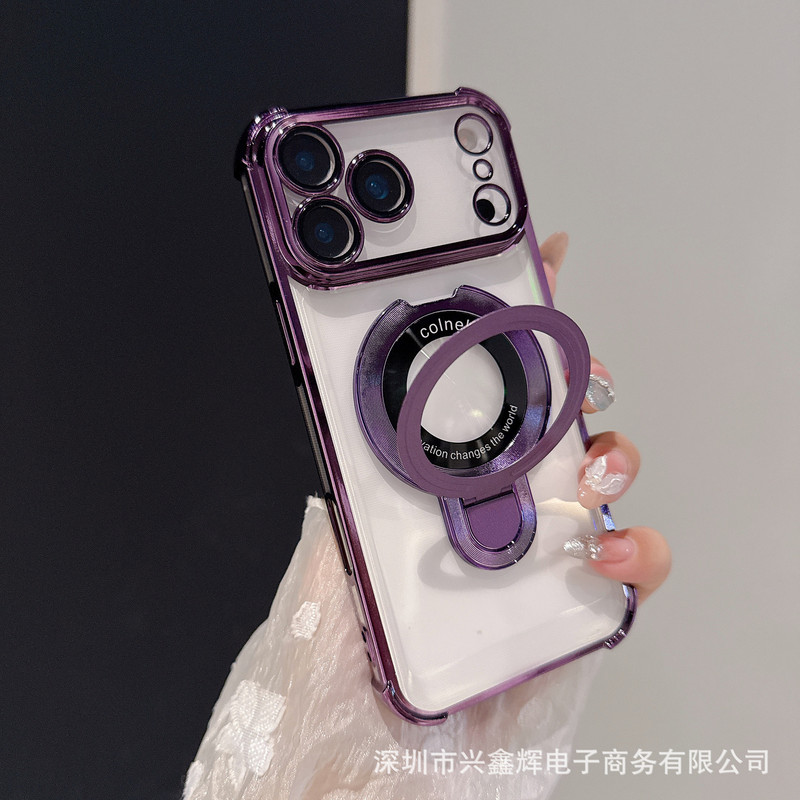 新款支架iPhone 17Pro磁吸无线充四角手机壳苹果16全包镜头保护套|undefined