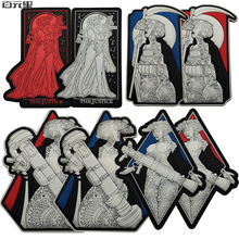 泰沣现货女死神橡胶贴章魔术贴 标枪正义女神户外包章PVC软胶商标