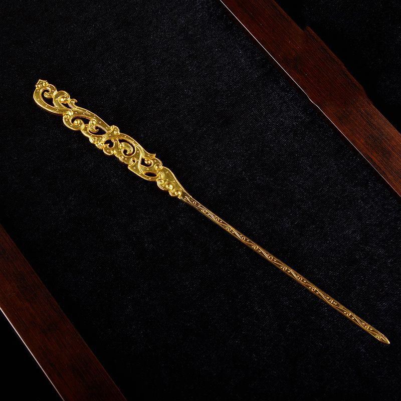 Imitation Tang Dynasty style handmade classic double-sided welding high relief hairpin hair accessories for girlfriend