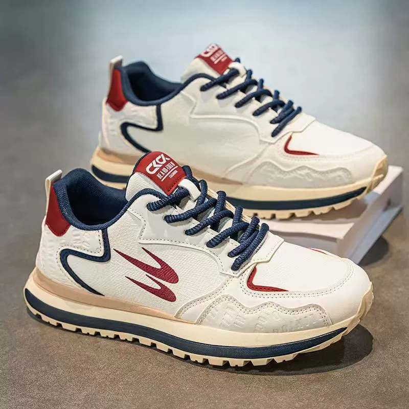 Мужская обувь 2025 Весенняя мода молодежная кожаная обувь для бега