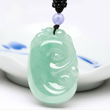 翡翠吉祥如意吊坠天然冰糯种玉石挂件男女情侣款缅甸A货