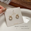 Small design advanced earrings with bow from pearl, silver 925 sample, simple and elegant design, trend of season, internet celebrity