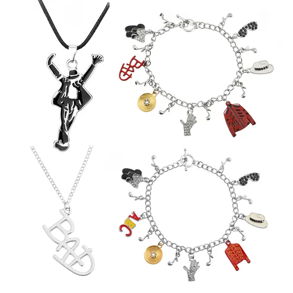 Cross-Border Bestseller Michael Jackson Necklace Bad Multi-Element Pendant Bracelet