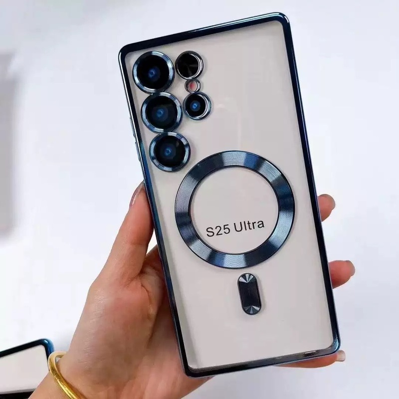 适用三星S25Ultra电镀A06透明手机壳S25FE磁吸S24带镜头膜A17软壳|undefined