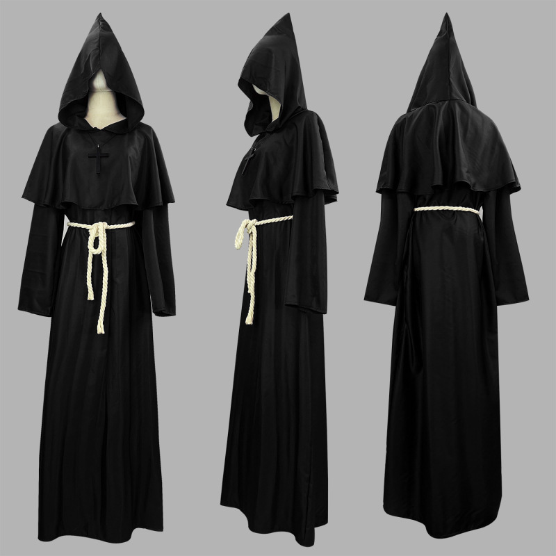 ハロウィンコスプレ衣装中世僧侶服修道院ローブウィザード服司祭服 COS 衣装ステージ服|undefined
