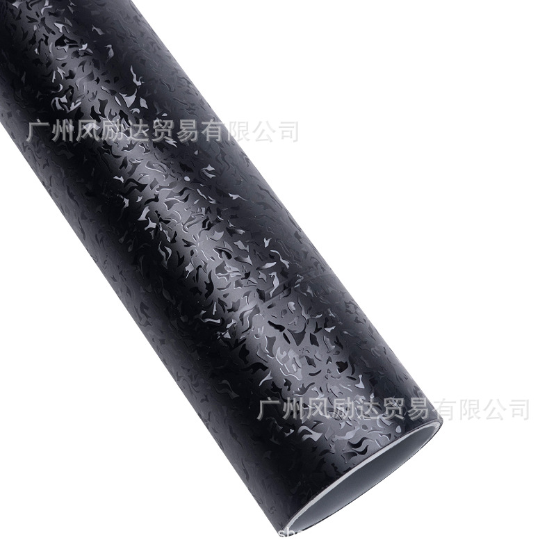 Pet High-Gloss Forged Flame-Pattern Carbon Fiber Matte Interior Trim Glossy Black Rearview Mirror Full Body Sticker Film