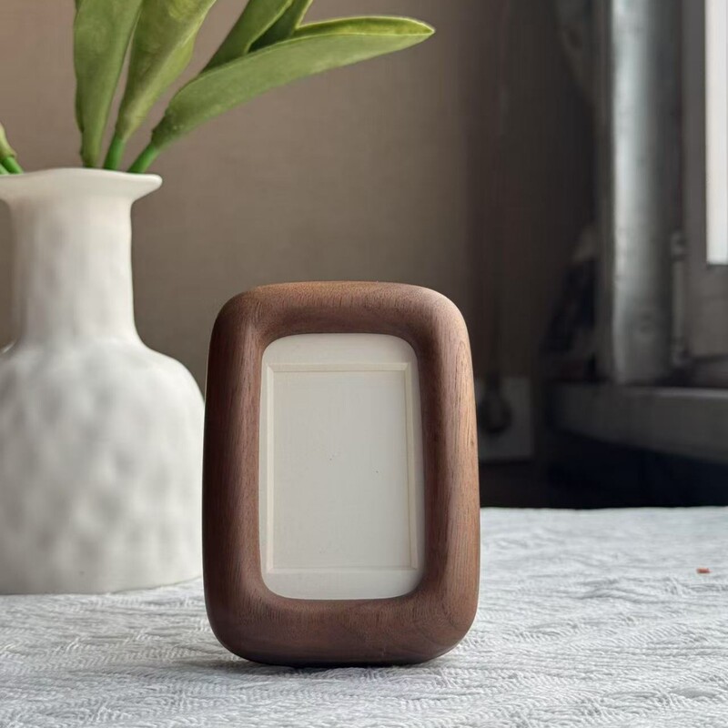 Solid Wood Calligraphy Work Small Photo Frame Display Stand North American Black Walnut Solid Wood Integrated Photo Frame Display Stand
