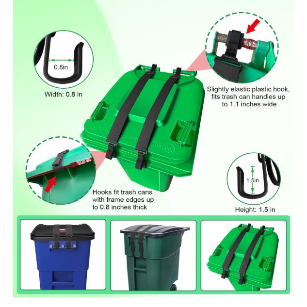 Factory In-Stock Adjustable Trash Can Lid Strap Lock Safety Belt Anti-Bear Trash Can Lock Strap with Hook Claw Factory In-Stock Adjustable Trash Can Lid Strap Lock Safety Belt Anti-Bear Trash Can Lock Strap with Hook Claw