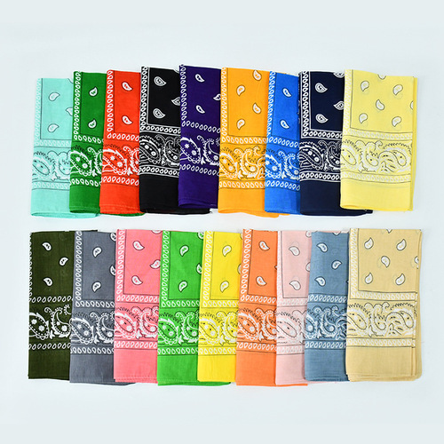 Cross-border direct supply angora flower headscarf face mask wholesale 100% cotton paisley headscarf cycling outdoor hip-hop square scarf
