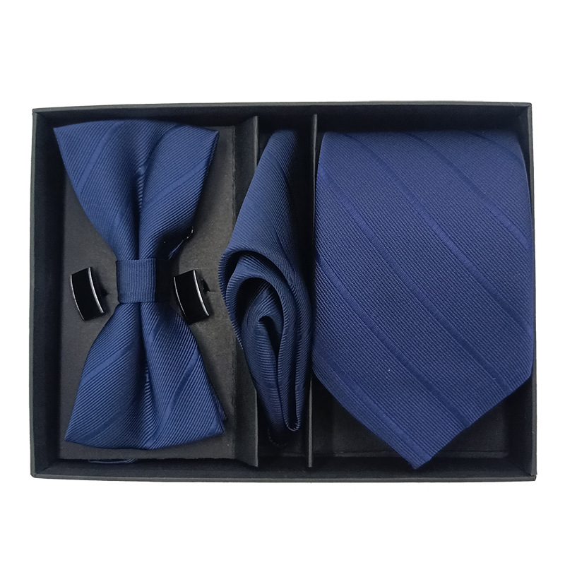 Corbata pajarita juego de 4 piezas caja de regalo caja de papel fabricante spot caja de corbata negra tapa cielo y tierra caja de embalaje dura