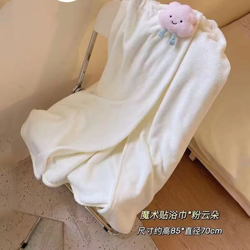 新款浴巾女家用可穿裹全身比纯棉吸水速干大人可爱卡通洗澡浴裙袍|undefined