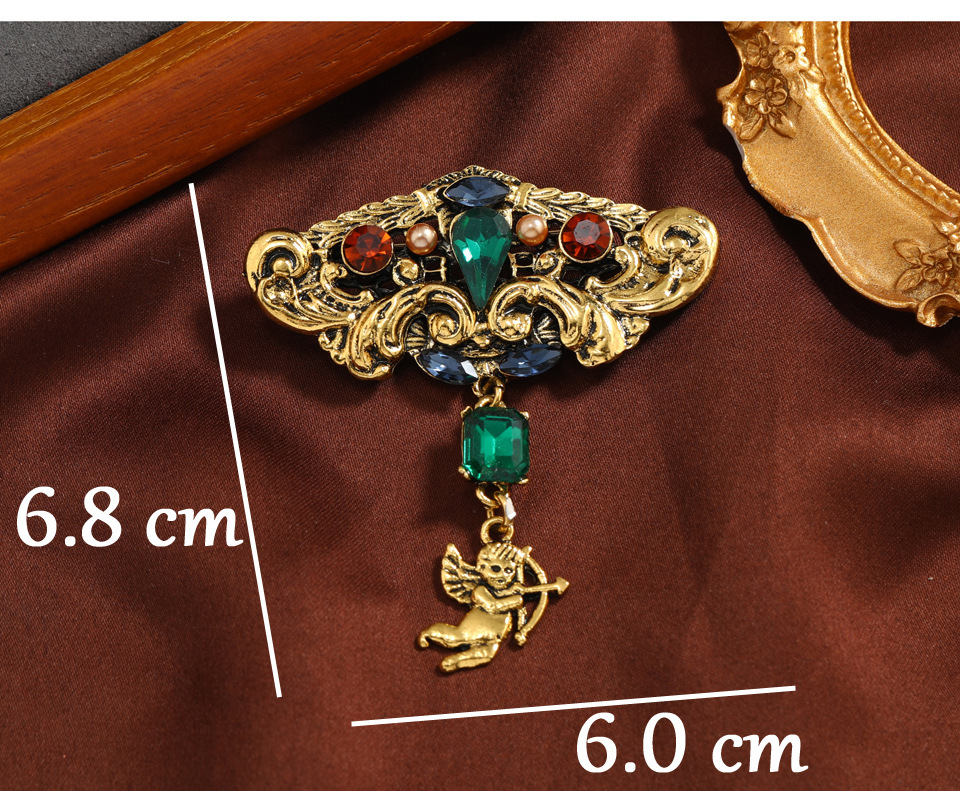 Retro Cupid Bee Butterfly Alloy Enamel Hollow Out Inlay Artificial Gemstones Pearl Unisex Brooches display picture 2