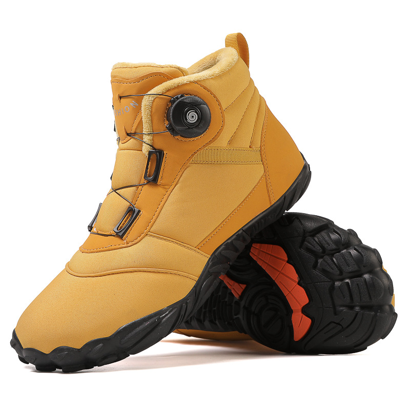 Zapatos deportivos de algodón al aire libre de cinco dedos para hombres y mujeres con forro polar botas calientes resistentes al desgaste botas de nieve antideslizantes zapatos de pareja engrosados de invierno