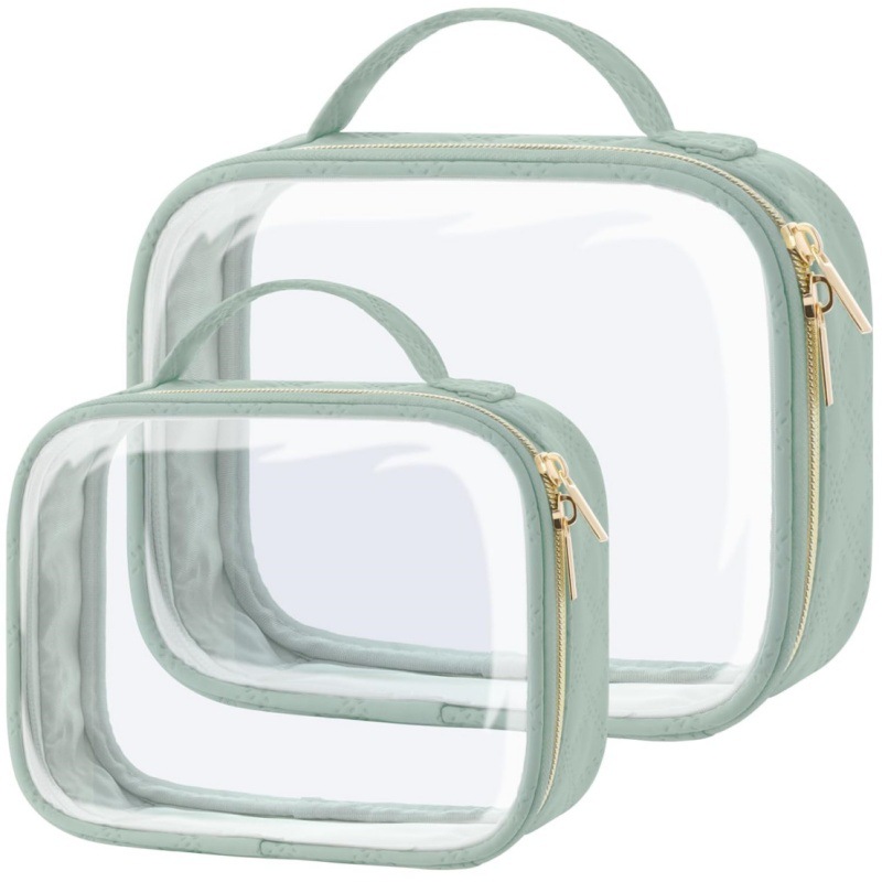 New 2-pack large opening transparent cosmetic bag