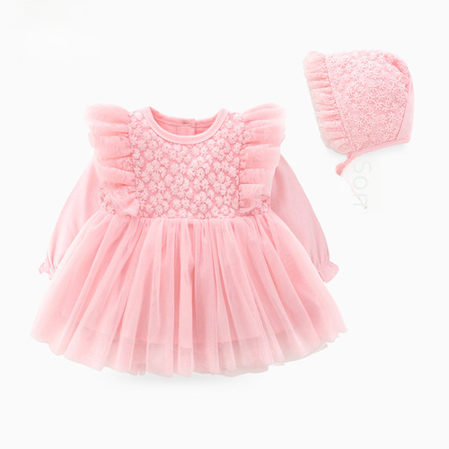 Full Moon Dress Baby Party Dress Baby Clothes Long Sleeve Princess Dress Baby and Toddler Clothing Spring and Autumn New Arrival