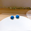 South Korean goods, crystal, ear clips, design earrings, simple and elegant design, fitted, 2021 years