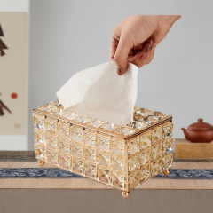 家庭用豪華なヨーロッパ式高級収納豪華なリビングルームは、軽いティッシュの食卓の紙箱のアイデア北欧水晶紙を引き出します。