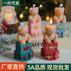 かわいいキャンドルオーナメントクリスマスクリエイティブお土産誕生日ギフトキャンドルクロスボーダーベアアロマセラピーキャンドルカスタマイズ
