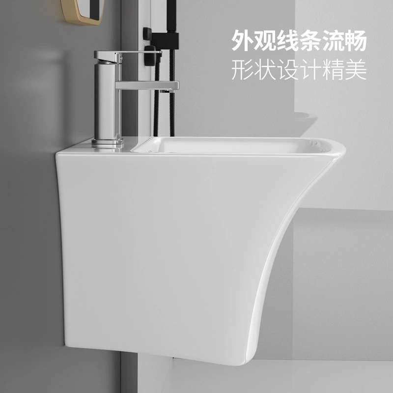 lavabo de cerámica colgante de pared lavabo de mano al aire libre lavabo de cerámica colgante de pared lavabo de cerámica integral lavabo de lavabo de cerámica image 4