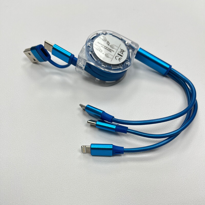 展示会の贈り物5in1二ドラッグ三水晶伸縮可能なデータ線logo携帯車の五合一充電線|undefined