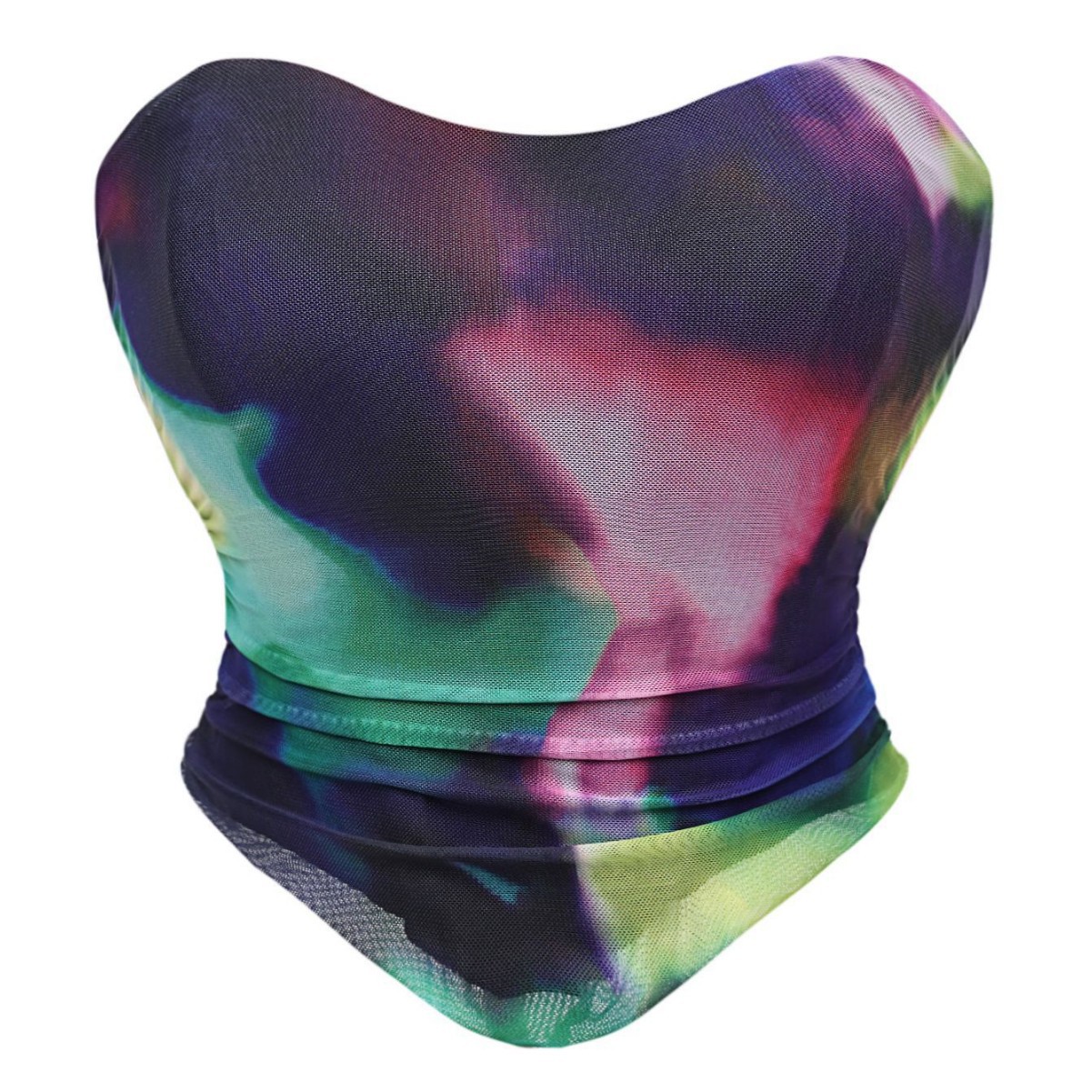 Color brillante, malla transpirable elástica, soporte de pecho sexy sin correa de hombro, chaqueta impresa, suministro transfronterizo Aliexpress